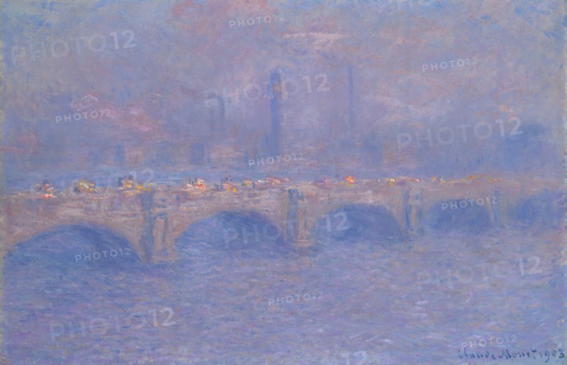 Monet, Pont de Waterloo, effet de soleil