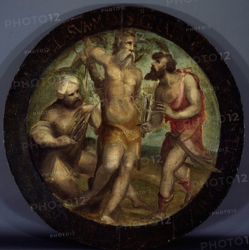 Saint Ignatius of Antioch Disemboweled by Trajan's Torturers, 1525/27. Creator: Domenico Beccafumi.