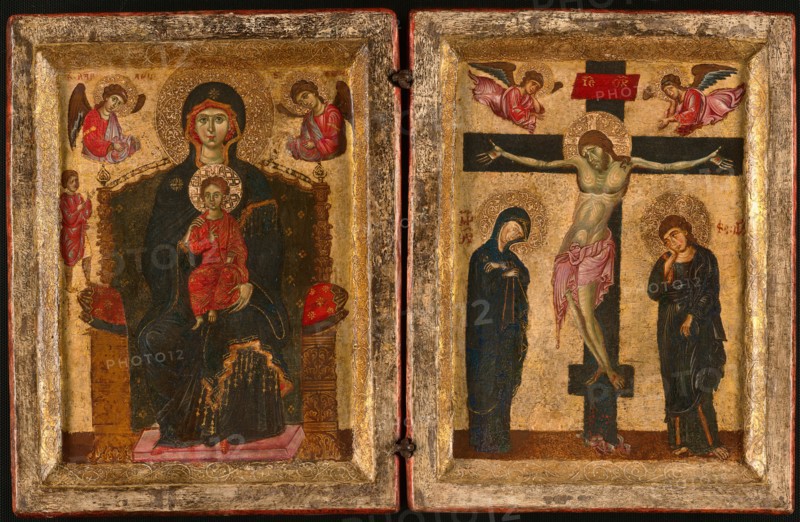 Diptych of the Virgin and Child Enthroned and the Crucifixion, 1275/85. Creator: Unknown.