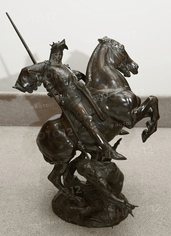 Saint George Slaying the Dragon, 1871. Creator: Emmanuel Fremiet.