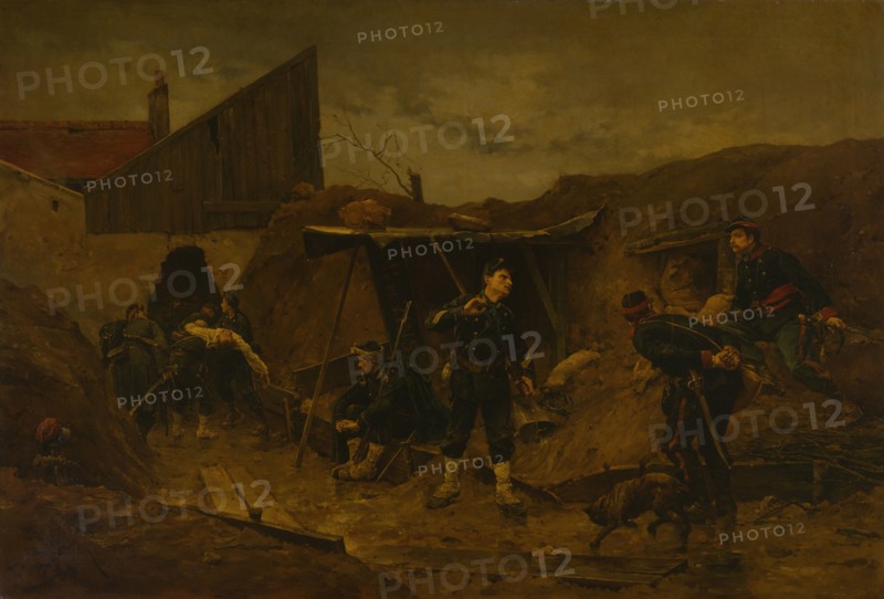 Dans la Tranchée, c. 1875. Creator: Etienne Berne-Bellecour.