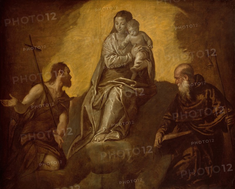 Virgin and Child with Saints John the Baptist and Anthony Abbot, 1575/1625. Creator: Unknown.