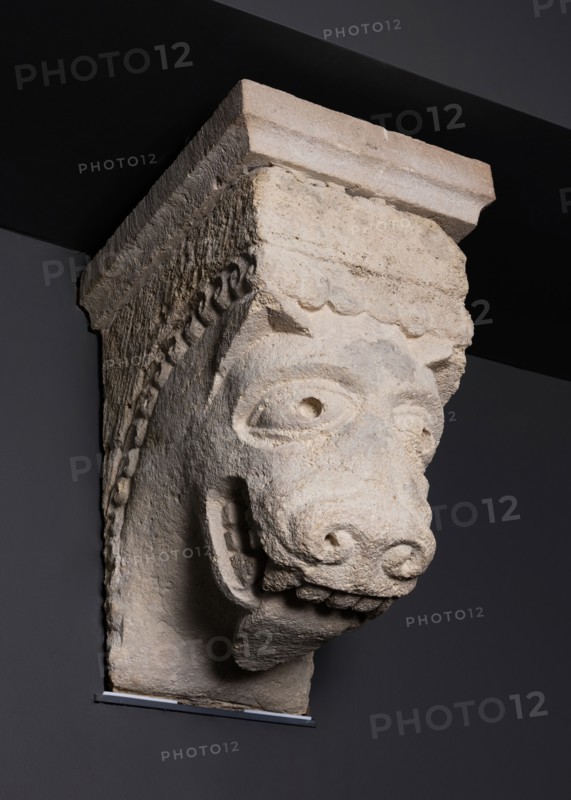 Corbel with Animal Mask with Protruding Tongue from the Monastery Church of Notre... Creator: Unknown.