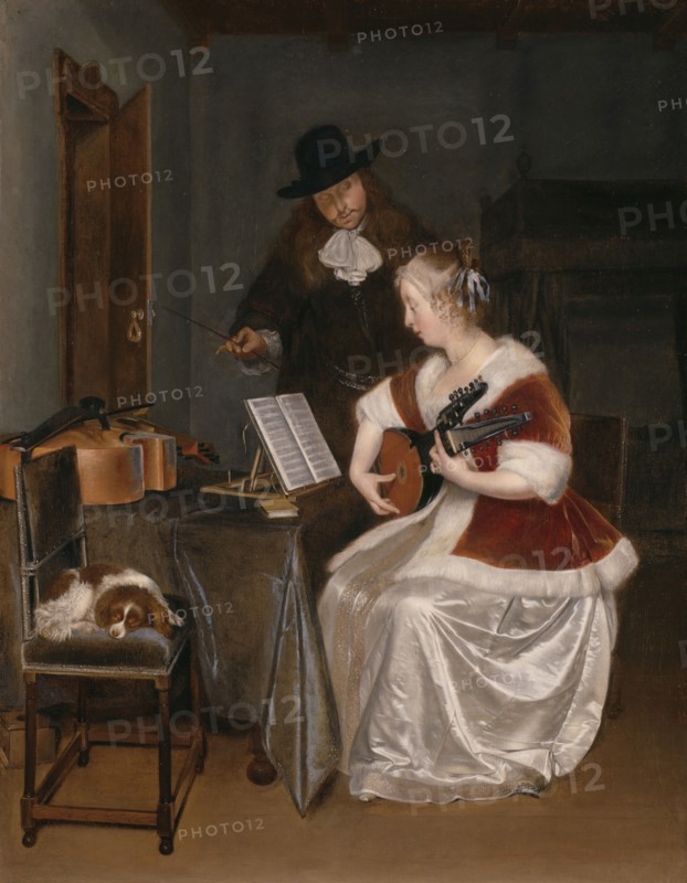 The Music Lesson, c. 1670. Creator: Gerard Terborch II.