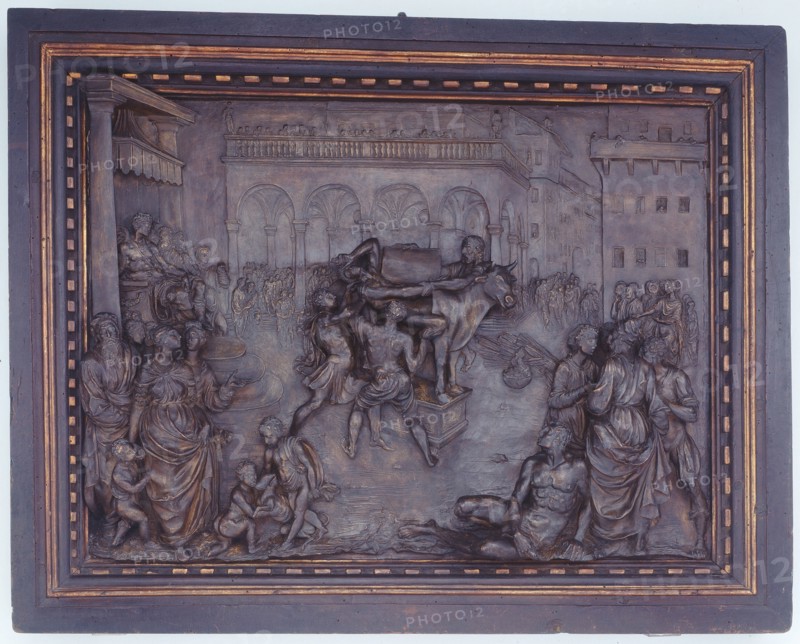 Phalaris and the Bull of Perillus, 1590/1600. Creator: Giovanni Battista Caccini.