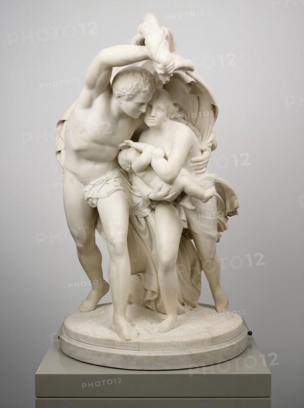 Flight from Pompeii, 1873. Creator: Giovanni Maria Benzoni.