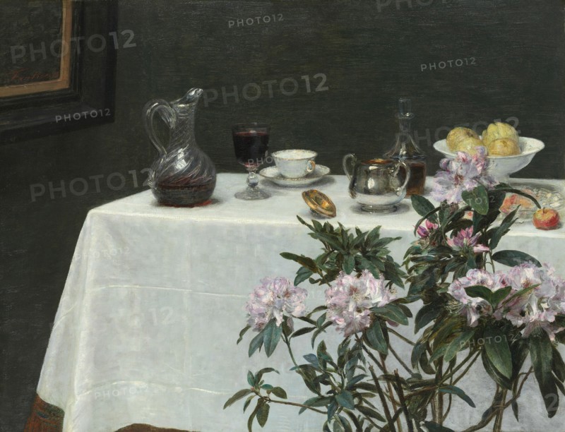 Still Life: Corner of a Table, 1873. Creator: Henri Fantin-Latour.