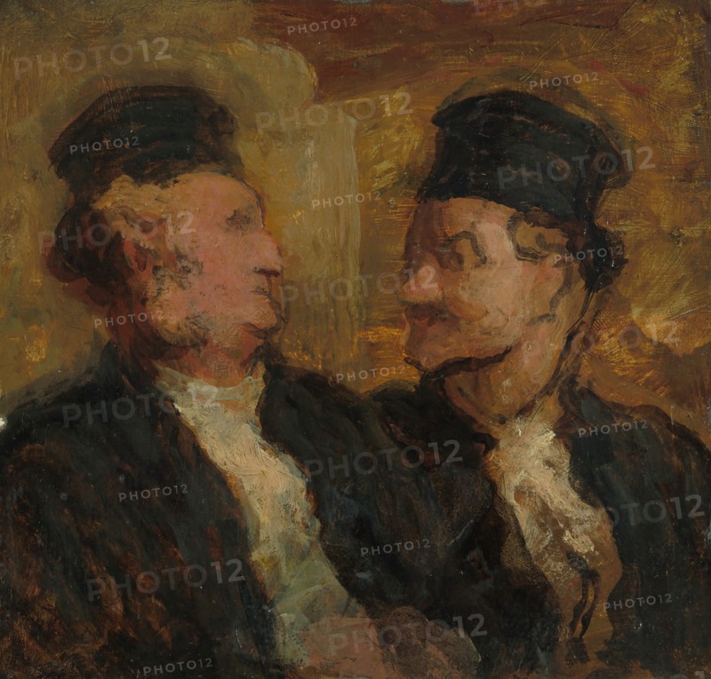 Two Lawyers, c. 1860. Creator: Honore Daumier.
