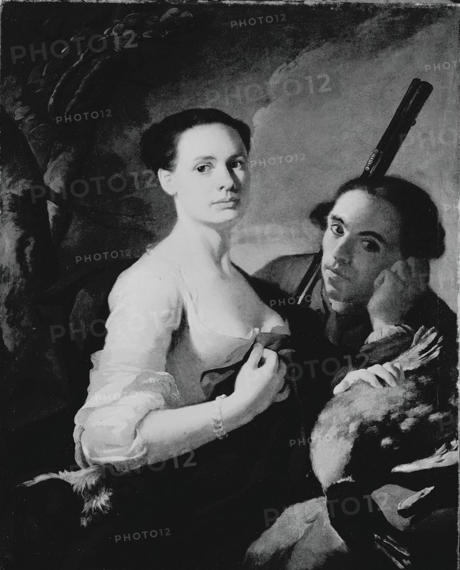 Young Woman with Hunter, c. 1750. Creator: Unknown.