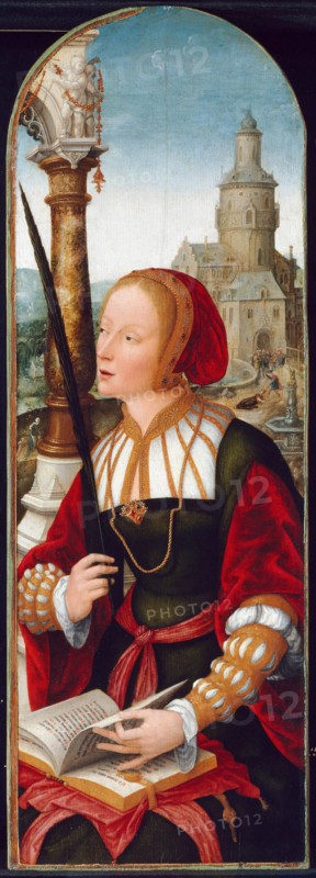 Saint Barbara, c. 1520. Creator: Jean Bellegambe.