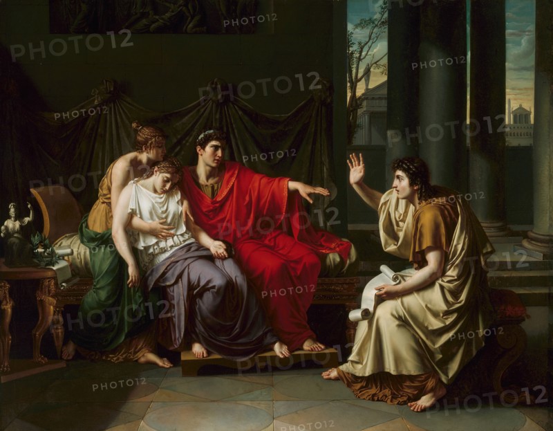 Virgil Reading the "Aeneid" to Augustus, Octavia, and Livia, 1790/93. Creator: Jean Baptiste Joseph Wicar.