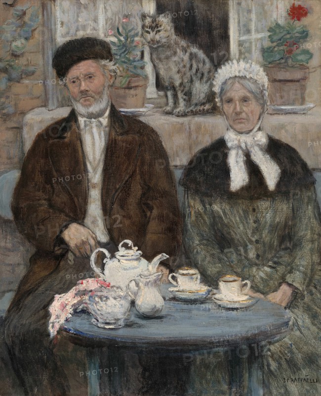 Afternoon Tea, c. 1880. Creator: Jean Francois Raffaelli.