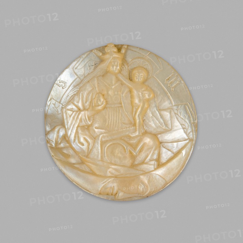 Cover of a Reliquary Container with the Virgin and Child on the Crescent Moon, about 1480. Creator: Unknown.