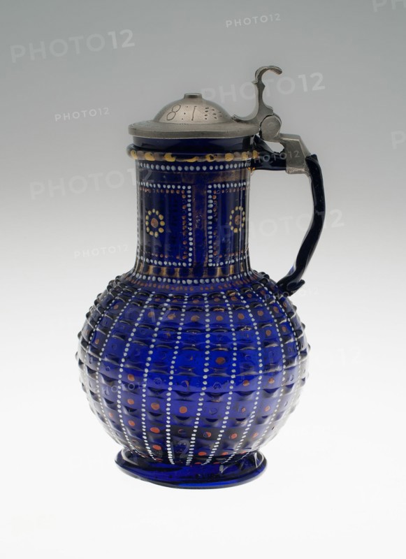 Covered Jug, Bohemia, 1581. Creator: Bohemia Glass.