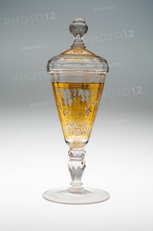 Wine Glass and Cover, Bohemia, c. 1730. Creator: Bohemia Glass.