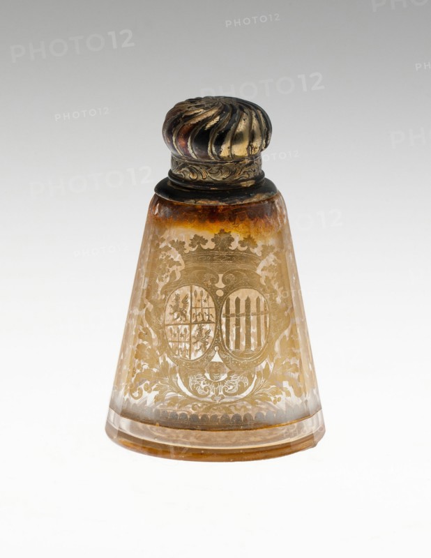 Flask, Bohemia, c. 1730. Creator: Bohemia Glass.