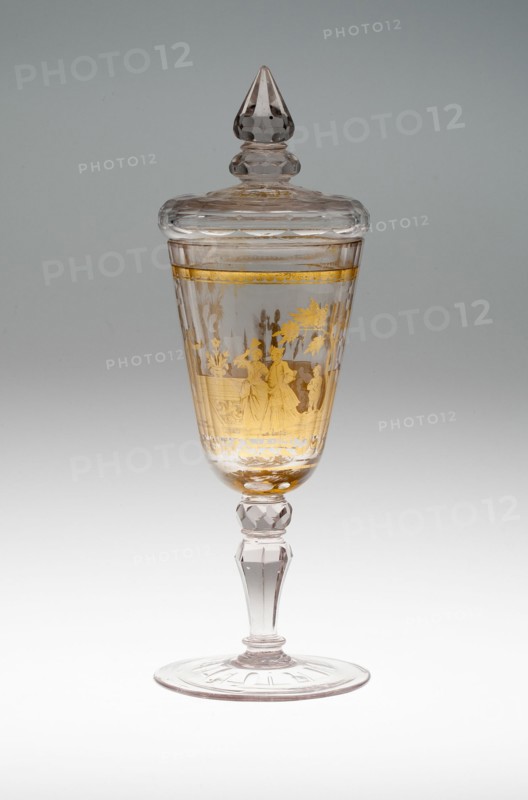 Wine Glass and Cover, Bohemia, c. 1730. Creator: Bohemia Glass.