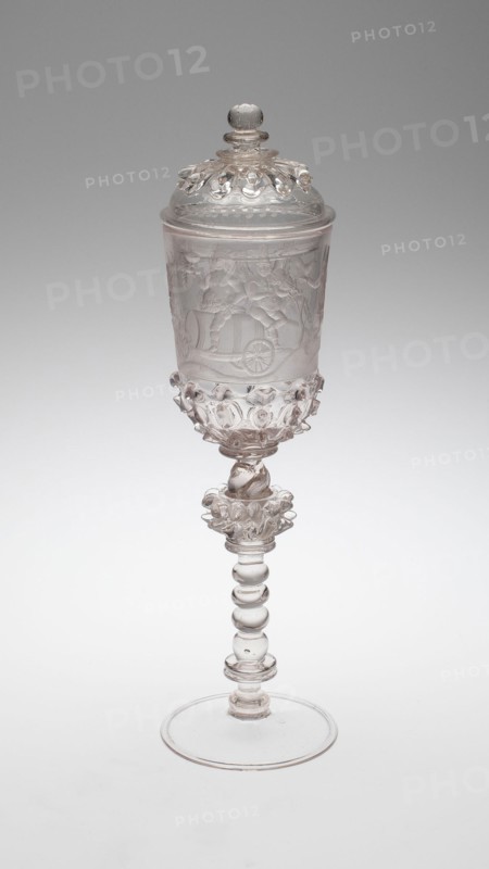 Covered Goblet (Pokal), Bohemia, c. 1730. Creator: Bohemia Glass.
