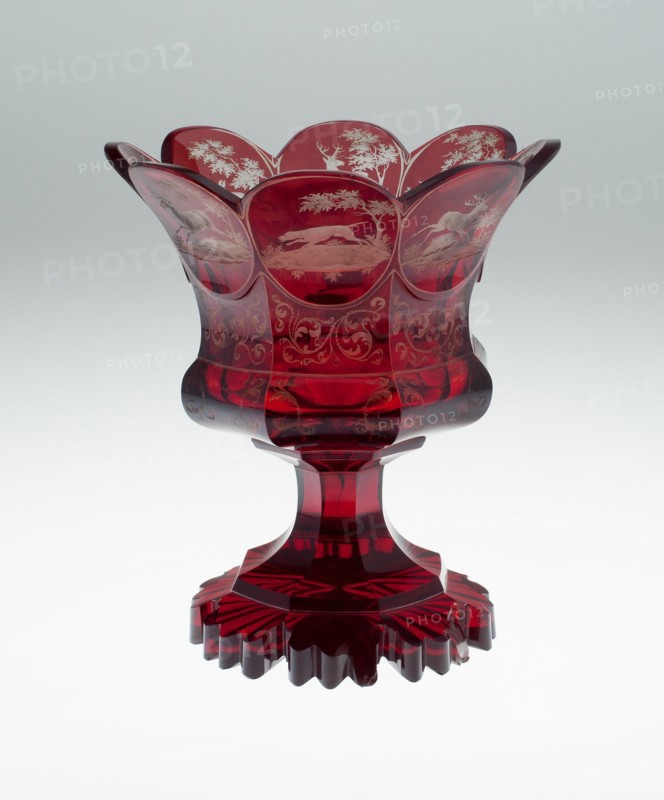 Compote, Bohemia, c. 1850. Creator: Bohemia Glass.