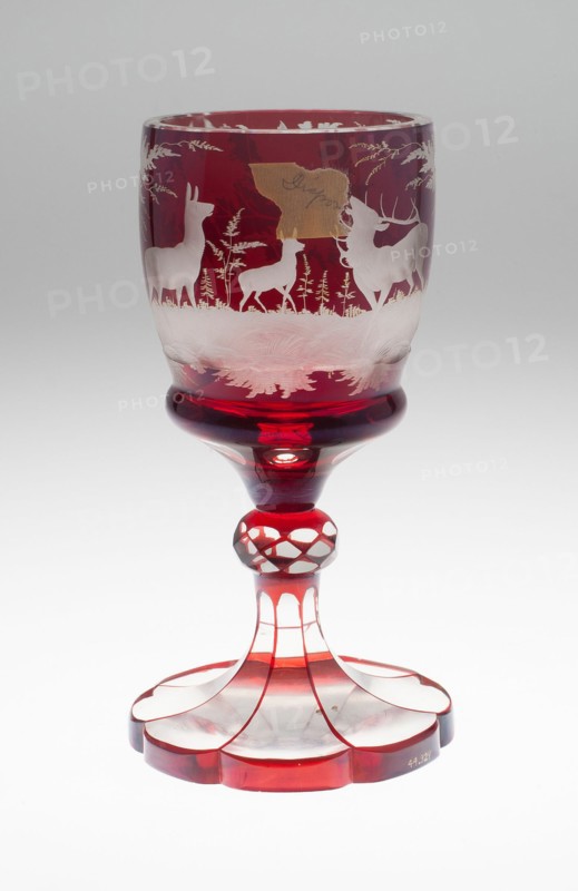 Large Wine Glass, Bohemia, c. 1850/70. Creator: Bohemia Glass.