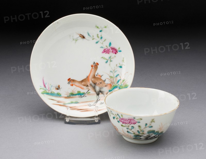 Tea Bowl and Saucer, China, c. 1750. Creator: Jingdezhen Porcelain.