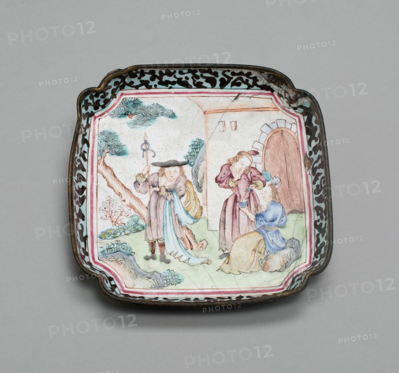 Tray, China, 1730/70. Creator: Jingdezhen Porcelain.
