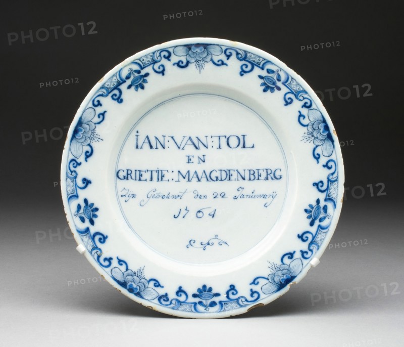 Plate, Delft, 1764. Creator: Delftware.