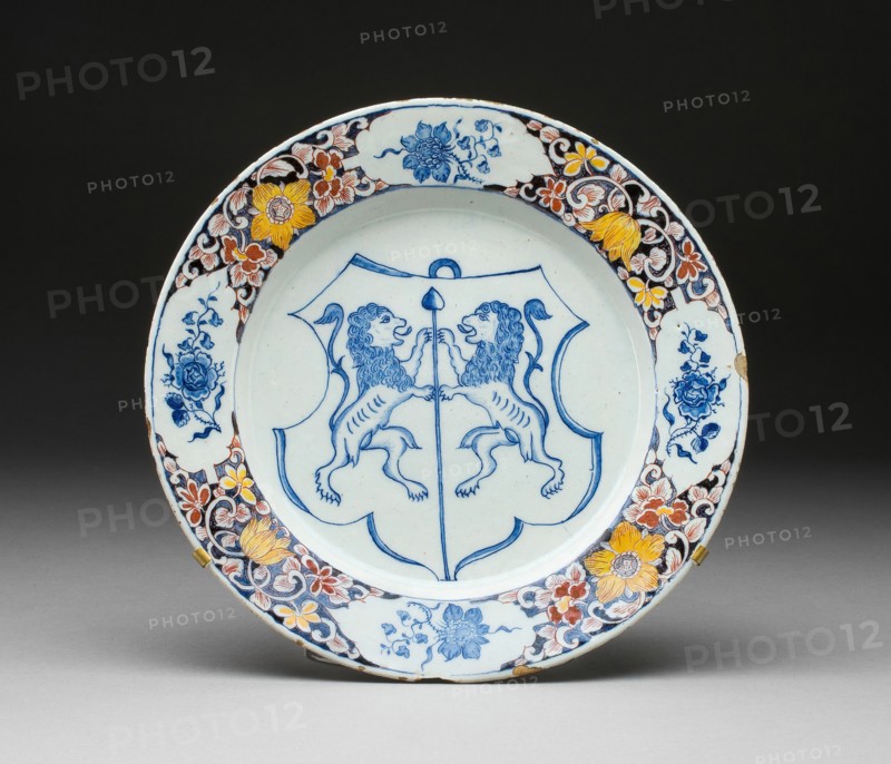 Plate, Delft, c. 1725/40. Creator: Delftware.