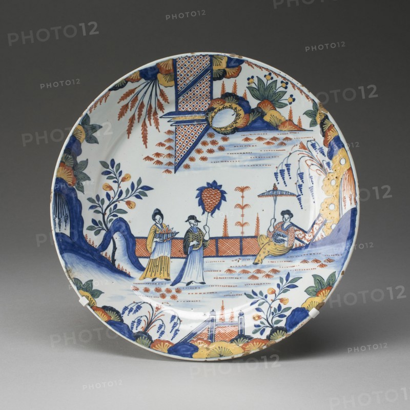 Plate, Delft, c. 1750. Creator: Delftware.