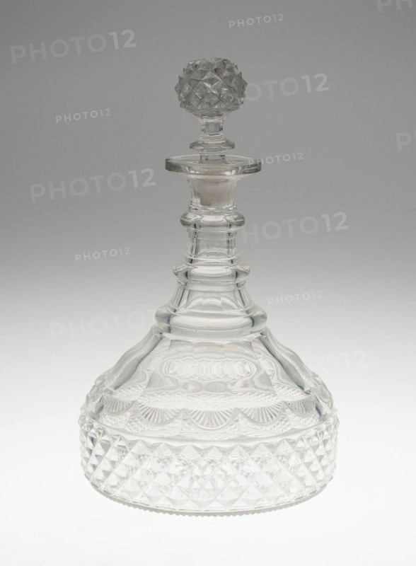 Decanter with Stopper, England, c. 1800. Creator: Unknown.
