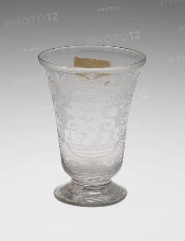 Hogarth Cordial Glass, England, 1752. Creator: Unknown.