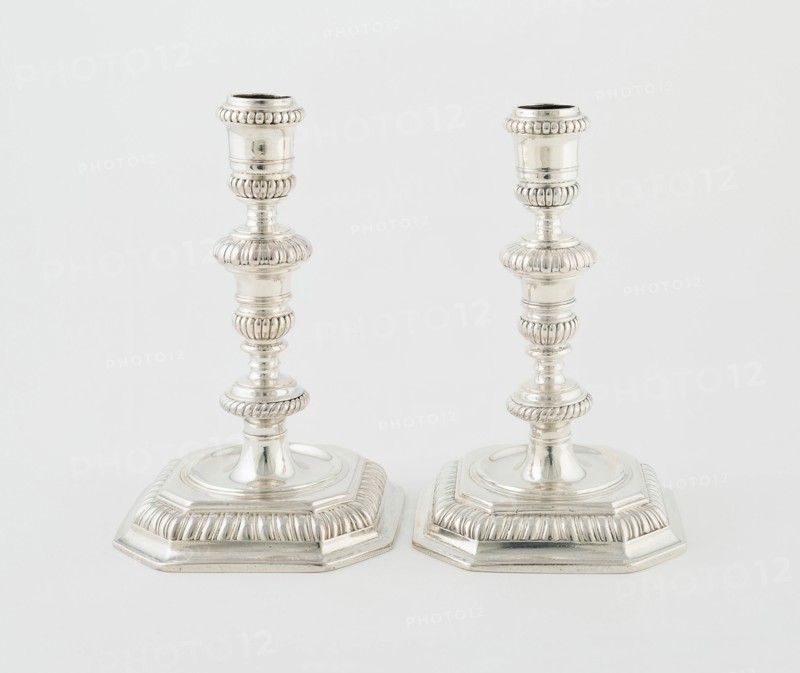 Pair of Candlesticks, England, 1691/92. Creator: Unknown.