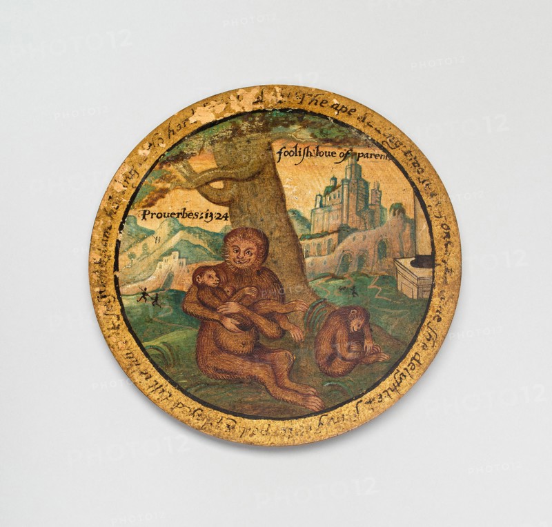 Trencher with a Scene from Aesop's Fables, England, c. 1600. Creator: Unknown.