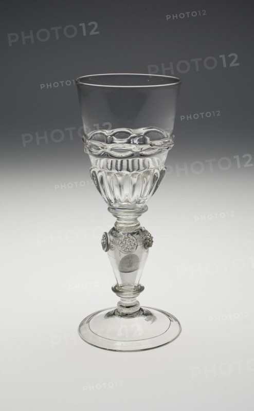 Wineglass Containing Two Uncirculated Charles II Silver Coins Dated 1670 and 1671, , c. 1690-1710. Creator: Unknown.