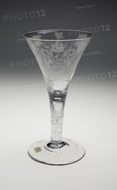 Trumpet Wine Glass, , c. 1740-50. Creator: Unknown.