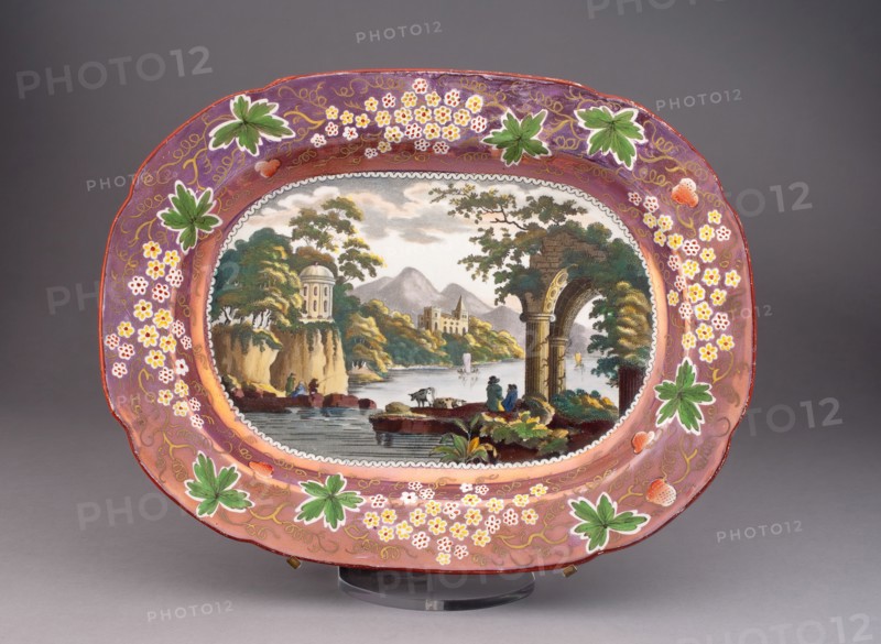 Platter, Staffordshire, 1820/30. Creator: Staffordshire Potteries.