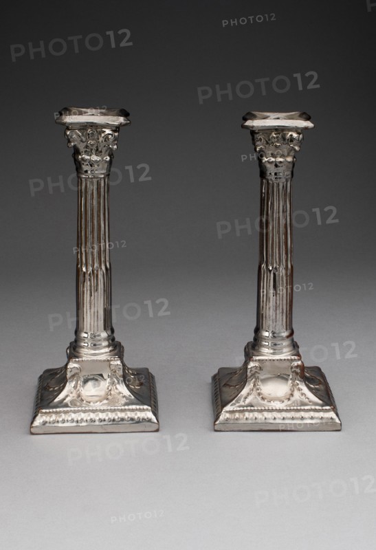 Candlestick (one of a pair), Staffordshire, 1810/20. Creator: Staffordshire Potteries.