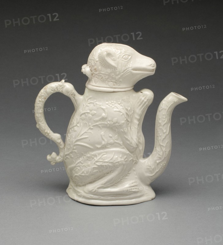 Teapot in the Form of a Squirrel, Staffordshire, c. 1745. Creator: Staffordshire Potteries.