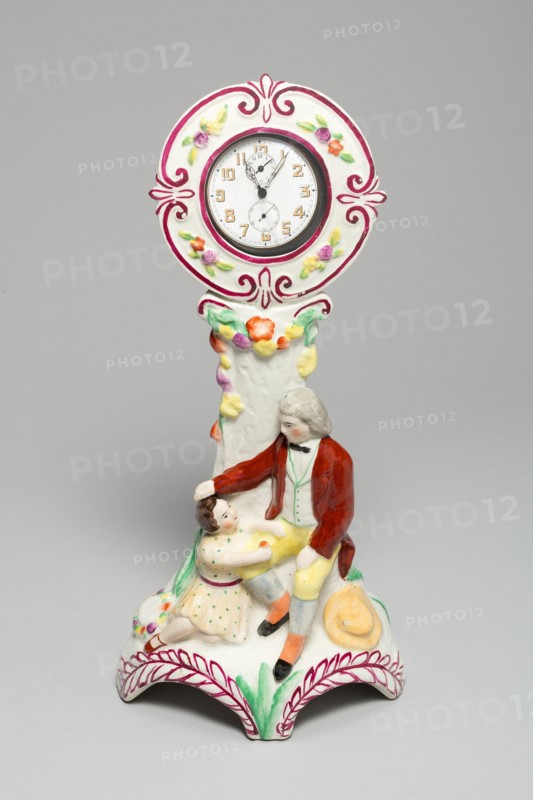 Watch and Stand, Staffordshire, c. 1830. Creator: Staffordshire Potteries.