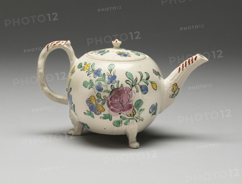 Teapot, Staffordshire, 1750/65. Creator: Staffordshire Potteries.