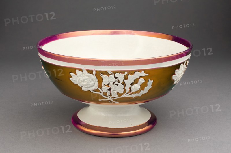 Slop Bowl with Symbols of England, Ireland, and Scotland, Staffordshire, c. 1830. Creator: Staffordshire Potteries.