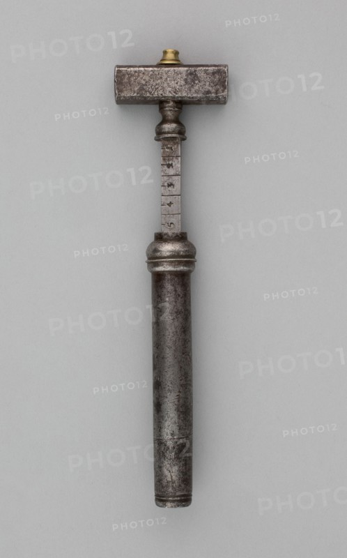 Wheellock Spanner with Powder Measure, Europe, 17th century. Creator: Unknown.