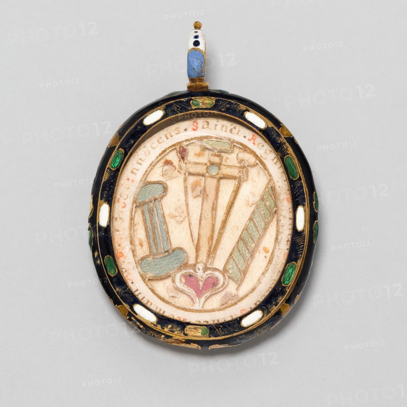 Double-Sided Pendant with Instruments of the Passion and Emblem of a Confraternity, 18th century. Creator: Unknown.