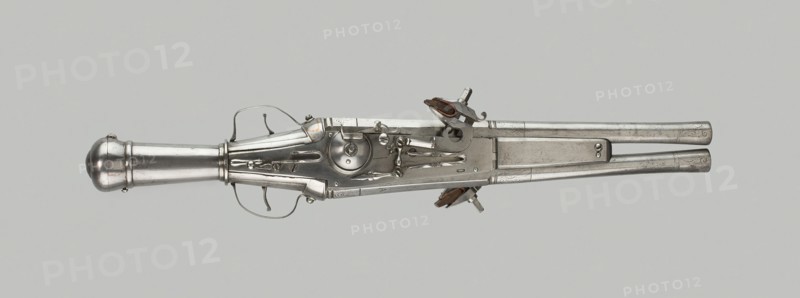 Double-Barrel Wheellock Pistol, Germany, c. 1570. Creator: Unknown.
