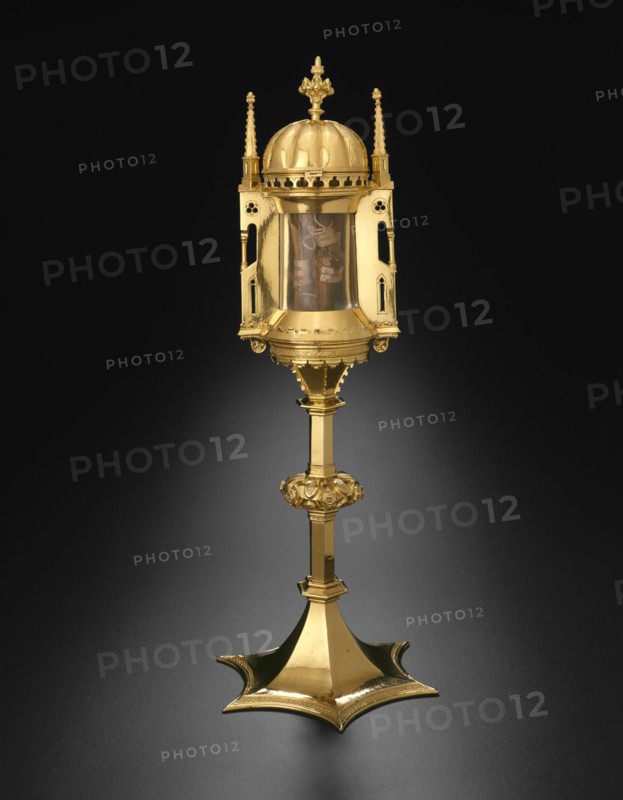 Circular Reliquary with Domed Roof and Relics of Saints Godehard and Bernward, 1375/1400. Creator: Unknown.