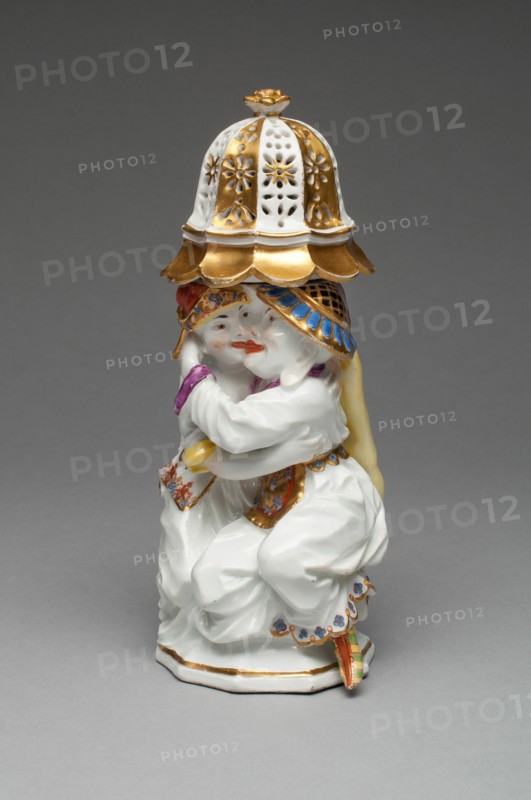 Sugar Caster with Cover (one of a pair), Meissen, c. 1737. Creator: Meissen Porcelain.