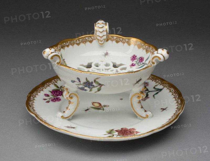 Chafing Dish or Plate Warmer, Meissen, 1737/40. Creator: Meissen Porcelain.