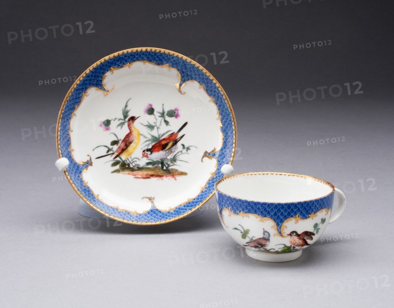 Cup and Saucer, Meissen, c. 1760. Creator: Meissen Porcelain.
