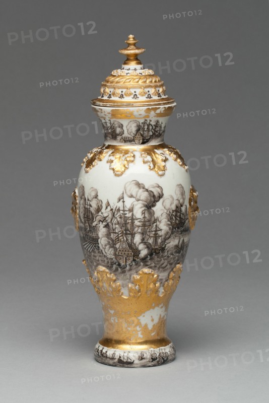 Vase and Cover (one of a pair), Meissen, 1715/20. Creator: Meissen Porcelain.