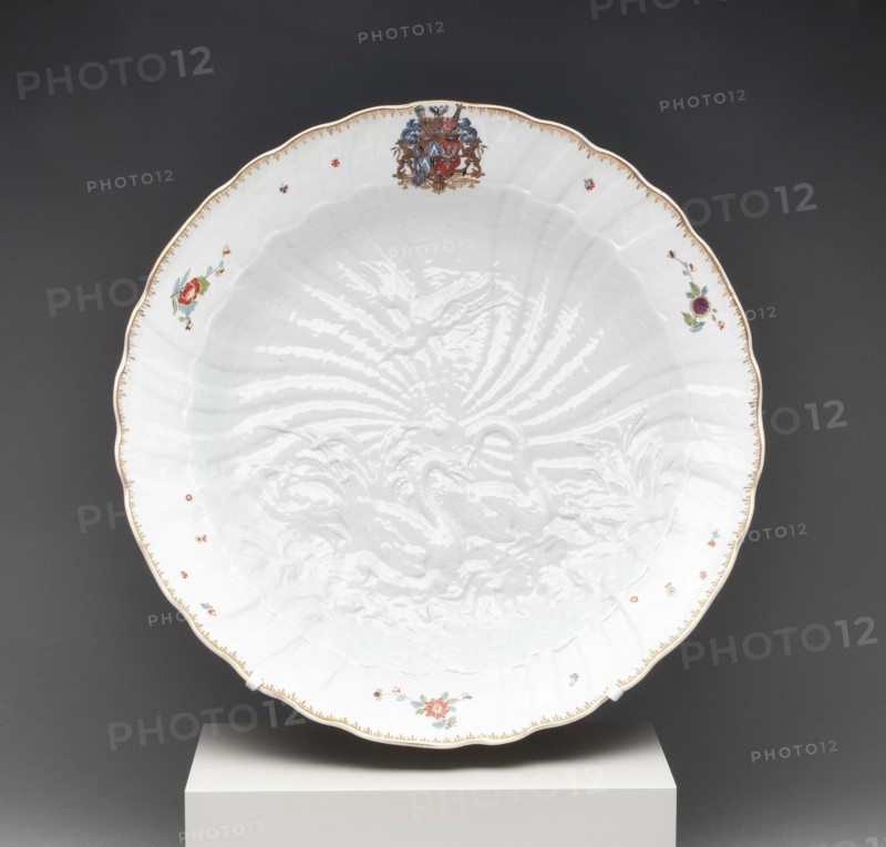 Dish from the Swan Service, Meissen, 1738. Creator: Meissen Porcelain.